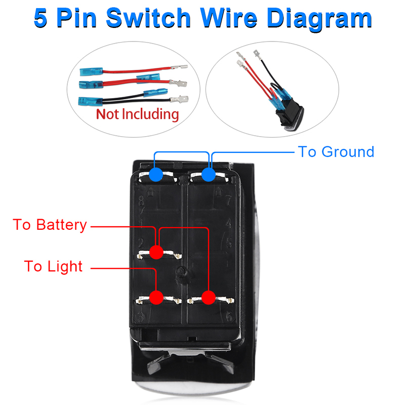 5 Pins rocker switch wiring diagram
