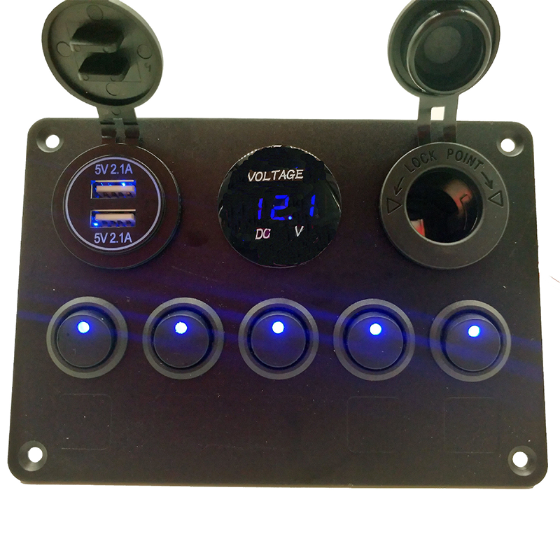 Custom USB rocker switch panel