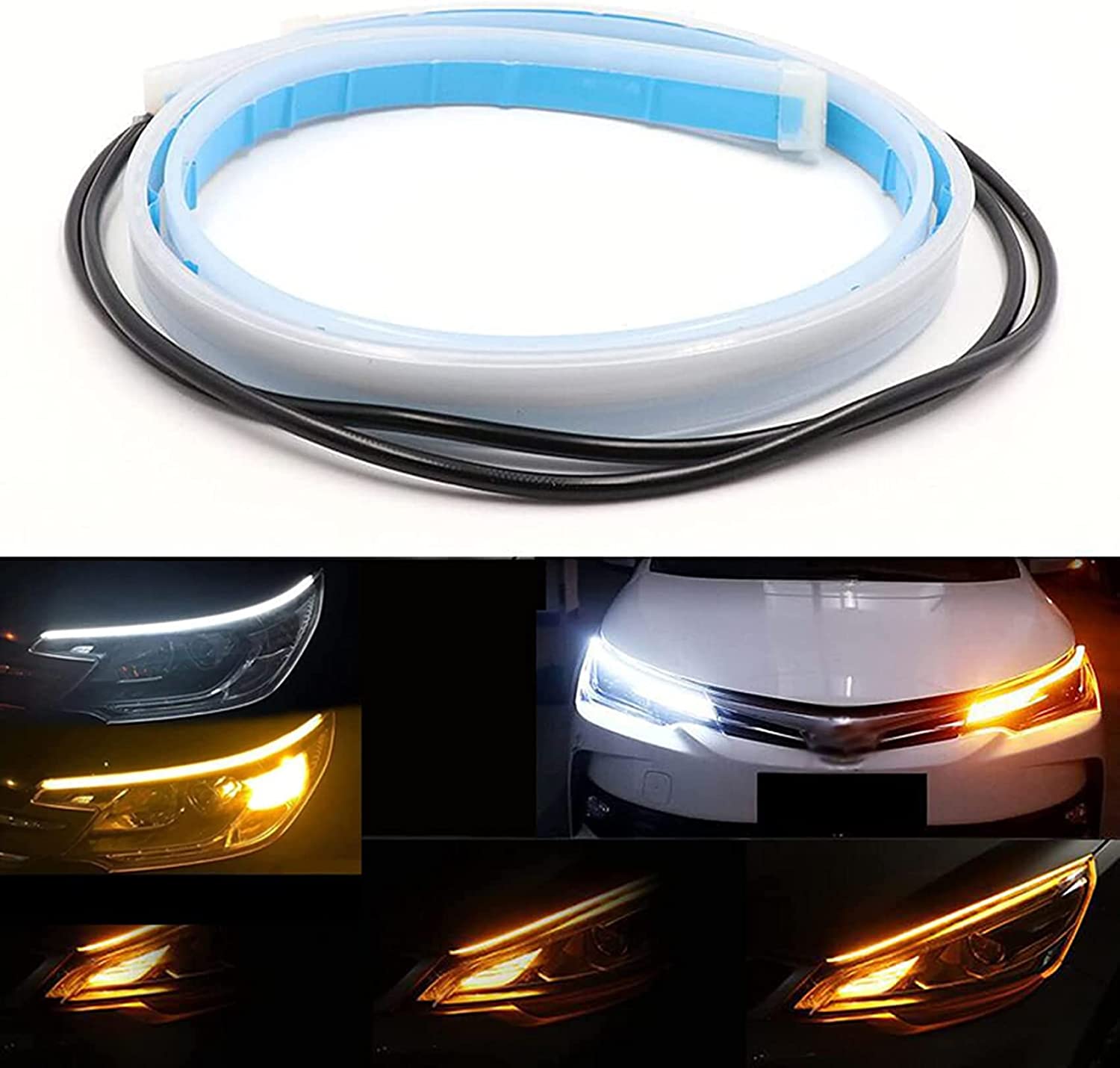 DRL Turn Signal Strip Lights for automotive headlights