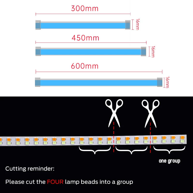 DRL turn signal strip lights length