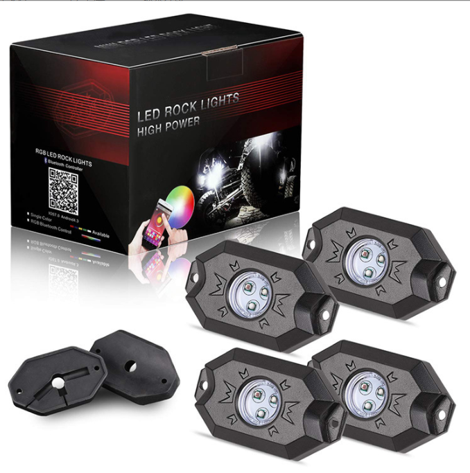 RGB rock lights 4 pods kit